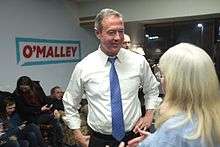 O'Malley at a campaign event