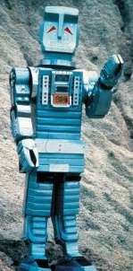 David Learner in the "Marvin the Paranoid Android" costume, for "The Hitchhiker's Guide to the Galaxy" in 1981.