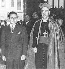 Santamaria with Adelaide archbishop Matthew Beovich in 1943.