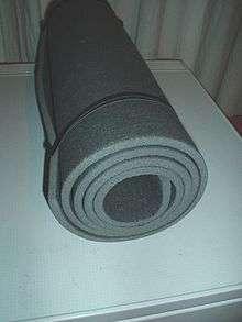 Foam rubber yoga mat.