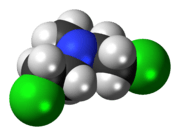 Space-filling model of the chlormethine molecule