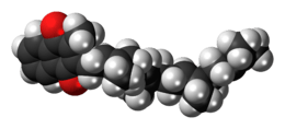 Space-filling model of the menatetrenone molecule