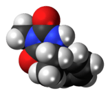 Space-filling model of the mephenytoin molecule