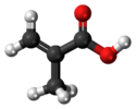 Ball-and-stick model of the methacrylic acid molecule