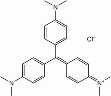 Kekulé, skeletal formula of a crystal violet minor tautomer