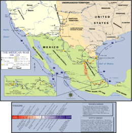Green-and-tan Mexican War map