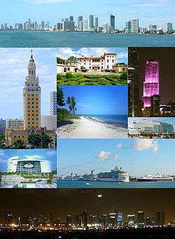 A collage of images of Miami.