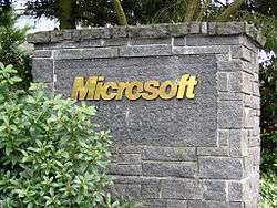 Sign bearing the name "Microsoft"