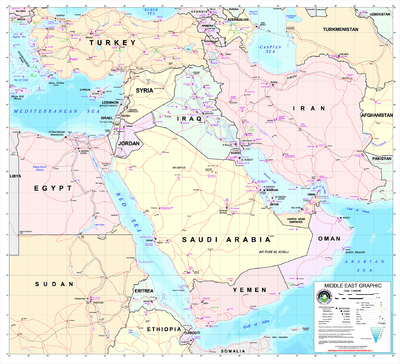 Map of the Middle East.