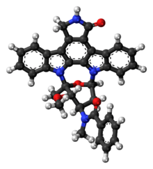 Ball-and-stick model of the midostaurin molecule