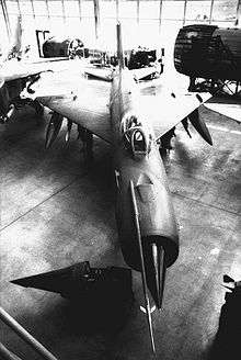 A black white photo of a Soviet Mikoyan-Gurevich MiG-21