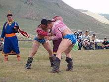 Traditional Naadam festival in Mongolia, near Ulan Bator