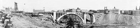 Construction of the Monroe Street Bridge, August 3, 1911