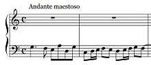  The opening bars of the fugue