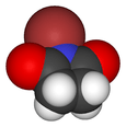 Space-filling model of the N-bromosuccinimide molecule