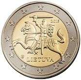 National side of a Lithuanian 2€ coin