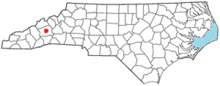 Location of Barnardsville, North Carolina.
