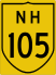 National Highway 105 marker