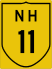 National Highway 11 marker