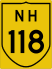 National Highway 118 marker