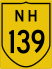 National Highway 139 marker