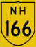 National Highway 166 marker