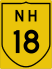 National Highway 18 marker