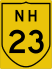 National Highway 23 marker