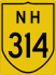 National Highway 314 marker