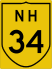 National Highway 34 marker