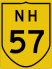 National Highway 57 marker