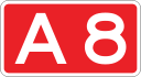 A8 motorway shield}}