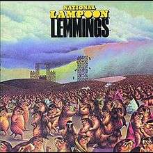 Album cover to National Lampoon's Lemmings (1973), illustrated by Melinda Bordelon