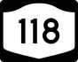 NYS Route 118 marker
