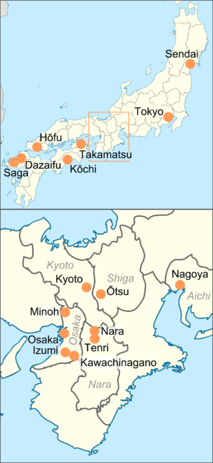Most of the National Treasures are found in the Kansai region.