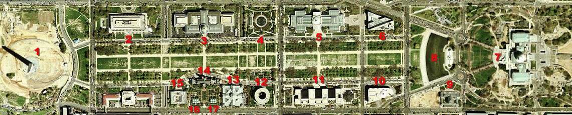 2002 satellite image of National Mall (east)