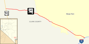 Nevada State Route 168 moves west to east from US 93 to I-15 in northern Clark County.