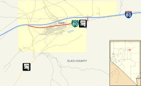 Nevada State Route 221 serves the city of Carlin from west to east