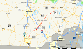Map of New Hampshire Route 102