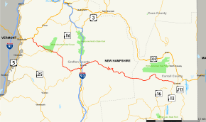Map of New Hampshire Route 112