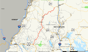 Map of New Hampshire Route 118