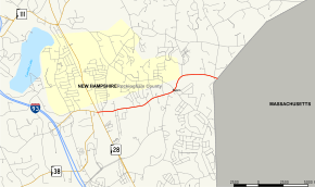 Map of New Hampshire Route 97
