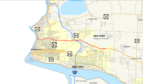 Map of New York State Route 182