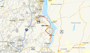 Map of New York State Route 218