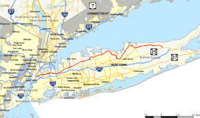 Map of New York State Route 25A