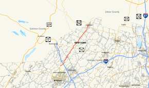 Map of New York State Route 302