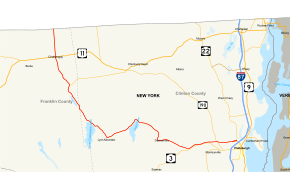 Map of New York State Route 374