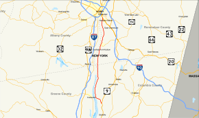 Map of New York State Route 9J