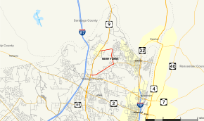Map of New York State Route 9R