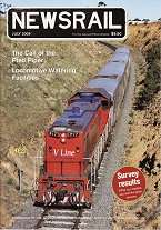 Picture of the Newsrail magazine cover, with an image of a train.